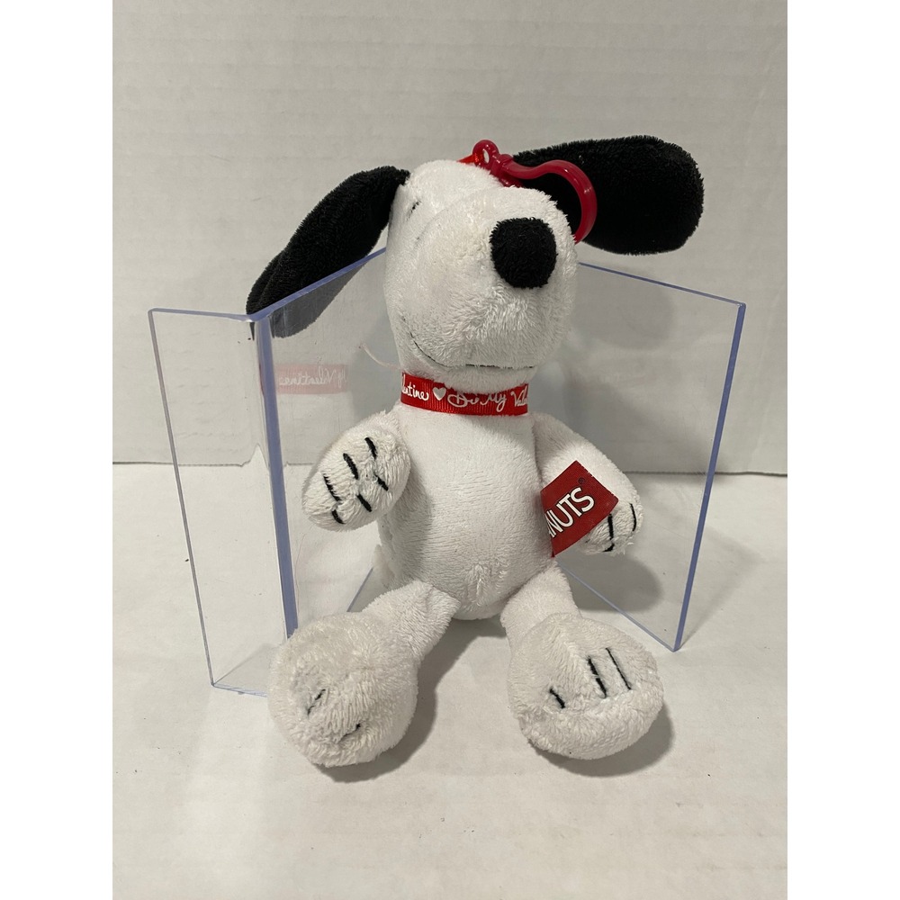 Peanuts Snoopy Plush Valentine Clip On White Small Excellent